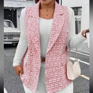 PLUS SIZE Double Breasted Vest Blazer